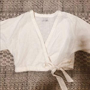 Urban Outfitters cream wrap top